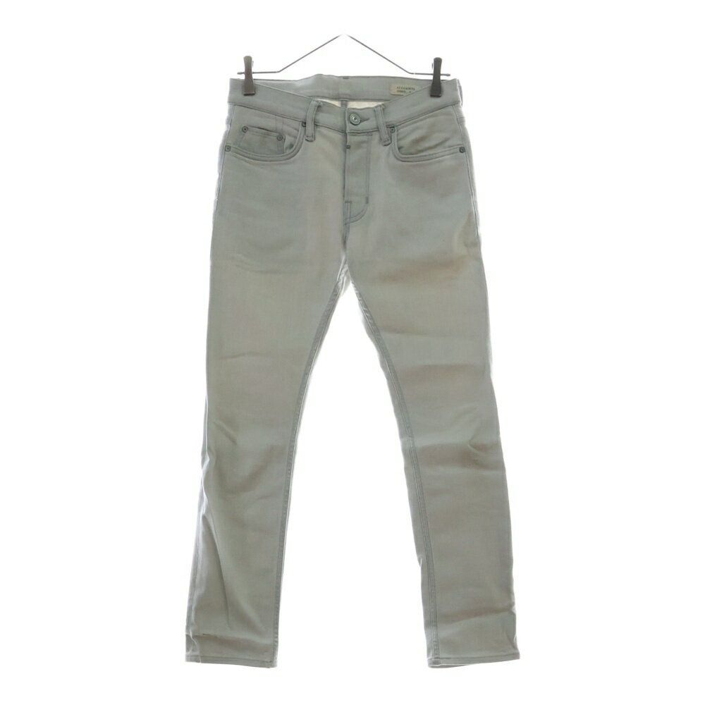 ALLSAINTS(オールセインツ) サイズ:28 ボタンフライ ストレッチスキニー デニムパンツ ライトブルー ME017M【中古】【程度B】【カラーブルー】【オンライン限定商品】