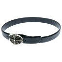 CHROME HEARTS(クロムハーツ) サイズ:38 OVAL CROSS STRAP1.5クラシックオーバルクロスバックル レザーベルト シルバー BCA359【中古】【程度B】【カラーブラック】【取扱店舗BRING福岡天神店】