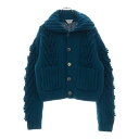 BOTTEGA VENETA(ボッテガヴェネタ) サイズ:S Knit Jacket Cardigan ニットジャケットカーディガン ブルー レディース 659564 V0RJ0【中古】【程度B】【カラーブルー】【オンライン限定商品】