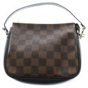 LOUIS VUITTON(ルイヴィトン) ダミエ トゥルースメイクアップ ミニバッグ ポーチ ハンドバッグ ブラウン ゴールド金具 レザー×PVC N51982【中古】【程度A】【カラーブラウン】【取扱店舗BRING心斎橋店】