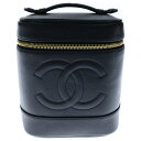CHANEL(シャネル) サイズ:- バニティ ハンドバッグ ココマーク メイクポーチ キャビアスキン ブラック ゴールド金具【中古】【程度A】【カラーブラック】【取扱店舗WASTE_NOT名古屋店】