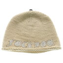 CHROME HEARTS(クロムハーツ) レザーパッチ ニットキャップ クロスボールボタン ビーニー 帽子 ベージュ【中古】【程度B】【カラーベージュ】【取扱店舗渋谷】