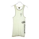 CHROME HEARTS(クロムハーツ) サイズ:L OLD T BAR Tank Top オールド Tバーロゴプリント タンクトップ ノースリーブカットソー ホワイト【中古】【程度B】【カラーホワイト】【取扱店舗原宿】
