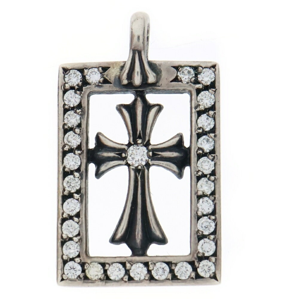 CHROME HEARTS(クロムハーツ) FRMD OPN BBYFAT P D フレームドオープン PAVEダイヤ ネックレストップ シルバー【中古】【程度B】【カラーシルバー】【取扱店舗OneStyle原宿店】