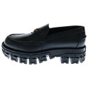 VERSACE(ヴェルサーチ) サイズ:40 Greca Portico Loafers グレカポルティコローファー レザーシューズ ブラック【新古品/中古】【...