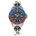 CHROME HEARTS(クロムハーツ) ×ROLEX GMTマスター CHXファンシーリンククリップブレスレット腕時計 Ref.1675 シルバー【中古】【...