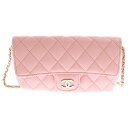 CHANEL(シャネル) Glasses Case Flap Bag With Chain ショルダー フラップバッグ サングラスケース キャビアスキン ピンク ゴールド金具【中古】【程度A】【カラーピンク】【取扱店舗BRING京都河原町店】