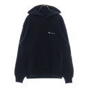 CHAMPION(チャンピオン) サイズ:M 90S スクリプトロゴ刺繍 プルオーバーパーカー ブラック【中古】【程度B】【カラーブラック】【オンライン限定商品】