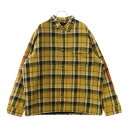 CHROME HEARTS(クロムハーツ) サイズ:XXL WORKN JNKYD PLD ワーキン プライドチェックアームロゴプリント 中綿シャツジャケット イエロー/オレンジ【中古】【程度A】【カラーイエロー】【取扱店舗原宿】