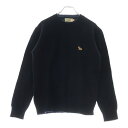 MAISON KITSUNE(メゾンキツネ) サイズ:S 14AW フロントロゴ刺繍 ウール ニットセーター ネイビー レディース FW14-MK-004-PU【中古】【程度B】【カラーネイビー】【オンライン限定商品】