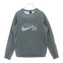 NIKE SB(ナイキエスビー) サイズ:S SBロゴ クルーネック長袖スウェットトレーナー AH6828-063 グレー【中古】【程度B】【カラーグレー】【オ...
