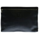CELINE(セリーヌ) ロゴワッペン セカンド クラッチバッグ レザー ブラック【中古】【程度B】【カラーブラック】【オンライン限定商品】
