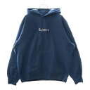 SUPREME(シュプリーム) サイズ:L 23AW BOX LOGO HOODED SWEATSHIRT ボックスロゴ スウェット パーカー ブルー【中古】【程度B】【カラーブルー】【オンライン限定商品】
