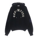 OFF-WHITE(オフホワイト) サイズ:S 24SS FELPA HOODIE FOOTBALL フロントロゴプリント フットボール スウェット プルオーバーパーカー ブラック OMBB118S24FLE005【中古】【程度B】【カラーブラック】【取扱店舗WASTE_NOT名古屋店】