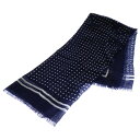 Loro Piana(ロロピアーナ) カシミア シルク ドット柄 スカーフ ネイビー MAL2222【新古品/中古】【程度S】【カラーネイビー】【オンライン限定...