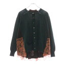 Sacai(サカイ) サイズ:1 13SS レースドッキング ニットカーディガン 13-01901 グリーン レディース【中古】【程度B】【カラーグリーン】【取扱店舗BRING THRIFT CLOSET 幕張店】