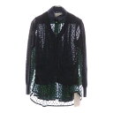 Sacai(サカイ) サイズ:1 13SS レースシャツ ドッキング ニットカーディガン 13-01794 ネイビー レディース【中古】【程度B】【カラーネイビー】【取扱店舗BRING THRIFT CLOSET 幕張店】