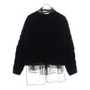 Sacai(サカイ) サイズ:1 14SS 2WAY インナーシースルーシャツ クルミボタン ウールカーディガン 14-02048 マルチ レディース【中古】【程度B】【カラーマルチカラー】【取扱店舗BRING THRIFT CLOSET 幕張店】