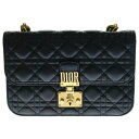 Christian Dior(クリスチャンディオール) ADDICT アディクト レザーショルダーバッグ ブラック レディース【中古】【程度B】【カラーブラック】【取扱店舗原宿】