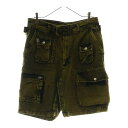 DIESEL(ディーゼル) サイズ:30 D-CYAN-S-SP A02530 ブリーチ加工 マルチポケット カーゴショーツ ハーフパンツ イエロー【中古】【程度B】【カラーイエロー】【取扱店舗新宿】