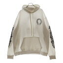CHROME HEARTS(クロムハーツ) サイズ:XL SWTSHRT PLVR バックホースシュー袖フローラルクロスプルオーバーパーカー ホワイト【中古】【程度A】【カラーホワイト】【取扱店舗OneStyle新宿店】