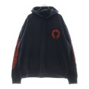 CHROME HEARTS(クロムハーツ) サイズ:XL SWTSHRT PLVR プルオーバーパーカー 袖フローラルバックホースシューパーカー ネイビー/レッド【中古】【程度B】【カラーネイビー】【取扱店舗BRING仙台店】