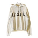 GUCCI(グッチ) サイズ:XS 20AW Think/Thank シンク/サンク ダメージ加工 プルオーバースウェットパーカー フーディ ホワイト 634674 XJCXL【中古】【程度B】【カラーホワイト】【オンライン限定商品】