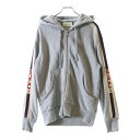 GUCCI(グッチ) サイズ:XS 17AW テクニカルライン ジップアップパーカー フーディ グレー 497250 X9197【中古】【程度B】【カラーグレー】【オンライン限定商品】