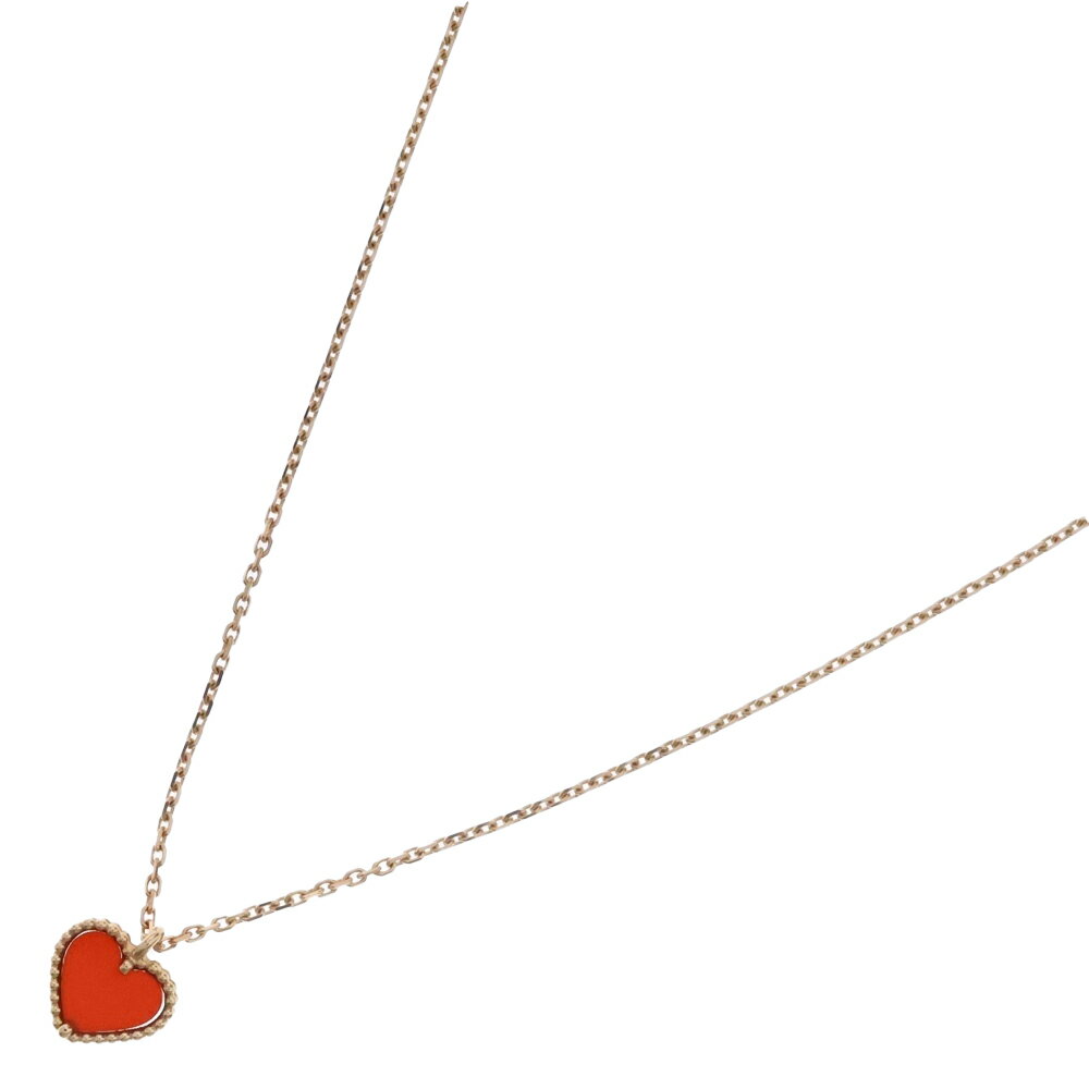 Van Cleef & Arpels(ヴァンクリーフアンドアーペル) スウィートアルハンブラ ハート カーネリアン ネックレス Au750 K18 PG ピンクゴールド ジュエリー【中古】【程度A】【カラーゴールド】【取扱店舗WASTE_NOT名古屋店】のサムネイル