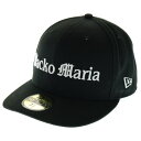 WACKO MARIA(ワコマリア) サイズ:58.7cm 23SS × NEW ERA 59FIFTY ロゴ刺繍 ニューエラ キャップ 帽子 ブラック【中古】【程度B】【カラーブラック】【取扱店舗BRING渋谷ANNEX店】