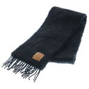 LOEWE(ロエベ) アナグラムロゴ モヘア混 ウールマフラー ブラック【中古】【程度B】【カラーブラック】【オンライン限定商品】