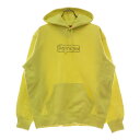 SUPREME(シュプリーム) サイズ:S 21SS KAWS Chalk Logo Hooded Sweatshirt Washed Navy カウズ チョークボックスロゴプルオーバー スウェットパーカー ライトレモン【中古】【程度A】【カラーイエロー】【取扱店舗新宿】