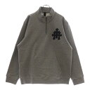CHROME HEARTS(クロムハーツ) サイズ:XL Y NOT CRS PATCH HALF ZIP SWEAT ワイノット クロスパッチ付き ハーフジップスウェットシャツ グレー【中古】【程度B】【カラーグレー】【取扱店舗原宿】