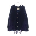 Sacai(サカイ) サイズ:2 19AW バックプリーツ レース 異素材切替カーディガン 19-04310 ネイビー レディース【新古品/中古】【程度S】【カラーネイビー】【取扱店舗BRING福岡天神店】