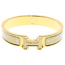 HERMES(エルメス) サイズ:- クリックH バングル Bijoux Trompe Loeil ゴールド×ホワイト GP【新古品/中古】【程度S】【カラーホワイト】【取扱店舗BRING京都河原町店】(4)