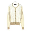 DOLCE & GABBANA(ドルチェアンドガッバーナ) サイズ:36 フラワーボタン レース切替 シルク カーディガン ホワイト レディース FX180T JAMJN【中古】【程度B】【カラーホワイト】【オンライン限定商品】