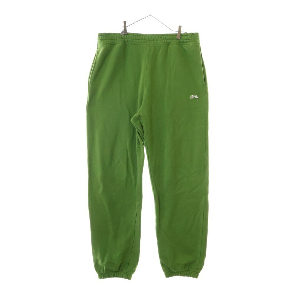 STUSSY(ステューシー) サイズ:XL 21SS スウェットパンツ フロントロゴ刺繍入りパンツ グリーン【中古】【程度B】【カラーグリーン】【オンライン限定商品】
