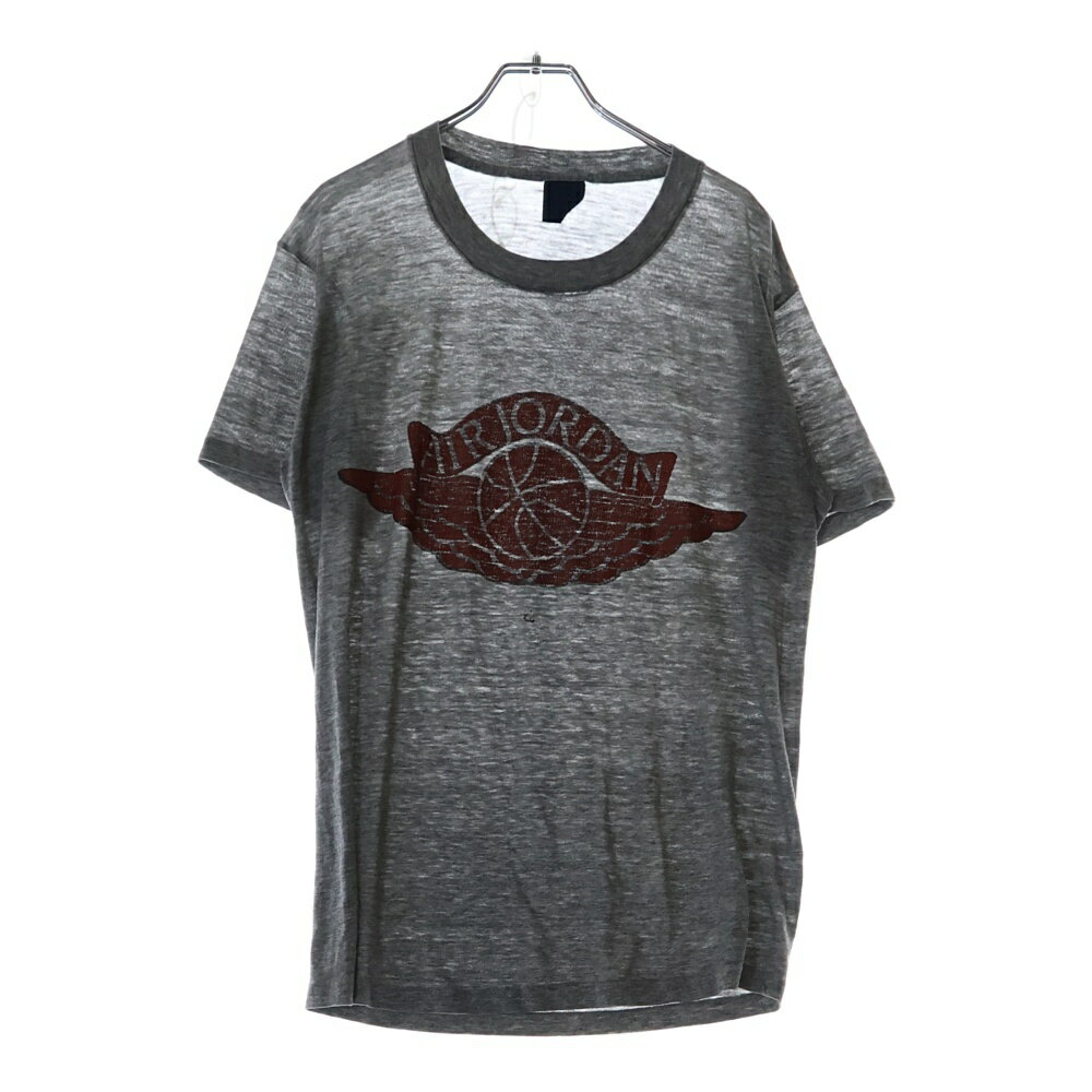 VINTAGE(ヴィンテージ) 80S NIKE JORDAN1 ヴィンテージ ナイキ ジョーダン フライトクラブ ウイングマーク プリント 半袖Tシャツ カットソー グレー【中古】【程度C】【カラーグレー】【取扱店舗WASTE_NOT名古屋店】