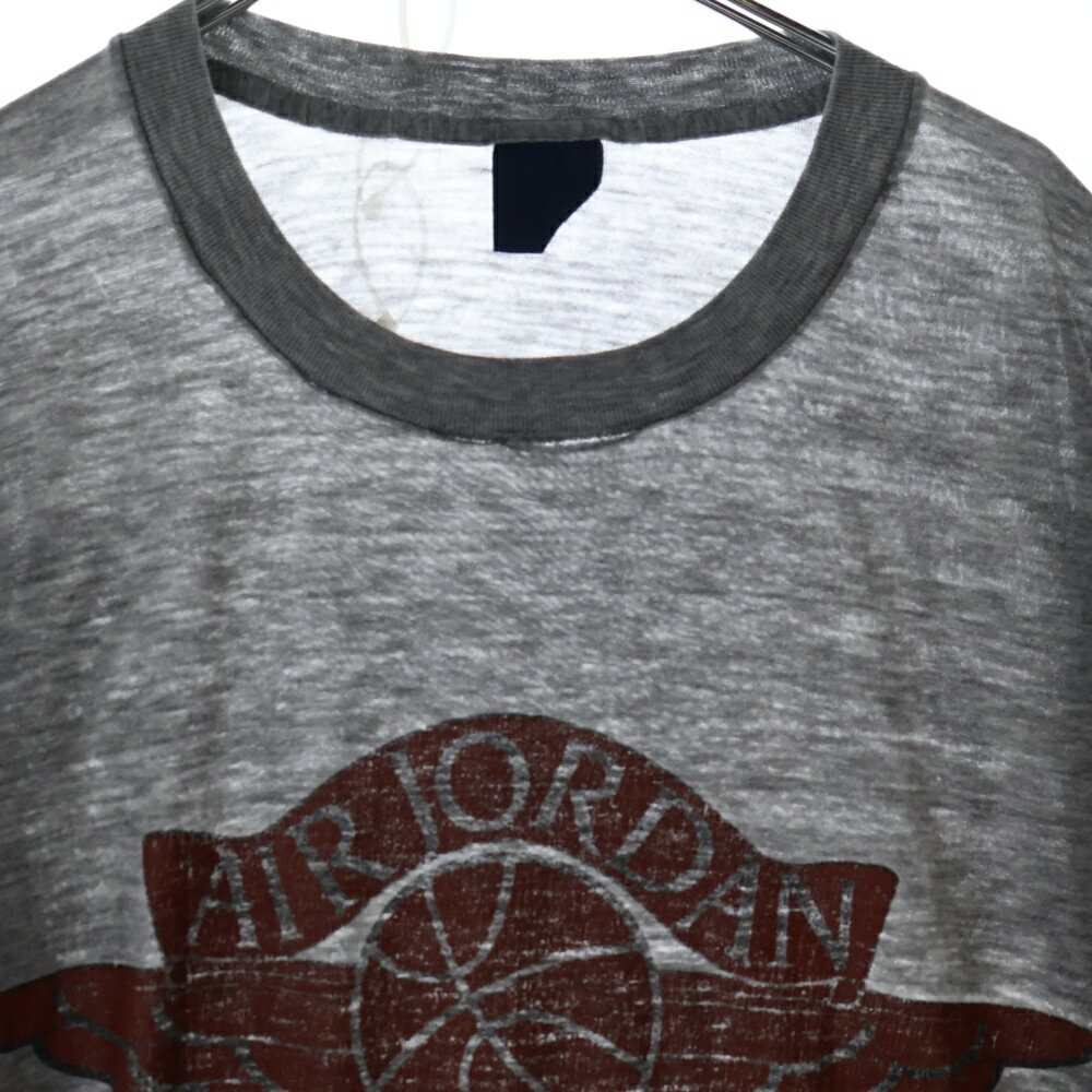 VINTAGE(ヴィンテージ) 80S NIKE JORDAN1 ヴィンテージ ナイキ ジョーダン フライトクラブ ウイングマーク プリント 半袖Tシャツ カットソー グレー【中古】【程度C】【カラーグレー】【取扱店舗WASTE_NOT名古屋店】