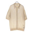 PRADA(プラダ) サイズ:48 Open Weaved Polo Shirt トライアングル オープン ウェーブ メッシュニット半袖ポロシャツ ホワイト UMG321【中古】【程度A】【カラーホワイト】【取扱店舗BRING心斎橋店】