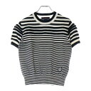 LOUIS VUITTON(ルイヴィトン) サイズ:M 23AW ミックスドストライプ半袖ニット ブラック×ホワイト RW232W 167 FPKS01 レディース【中古】【程度A】【カラーブラック】【取扱店舗新宿】