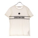 Christian Dior(クリスチャンディオール) サイズ:XS ロゴ エンブロイダリー クルーネック半袖Tシャツ ホワイト 323T06A4414 レディース【中古】【程度B】【カラーホワイト】【取扱店舗新宿】