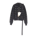 DRKSHDW(ダークシャドウ) サイズ:M SMALL GIMP HOODIE スタッズ装飾 フルジップアップスウェットパーカー フーディー ブラック DS01D1244 FES2【新古品/中古】【程度S】【カラーブラック】【取扱店舗原宿】