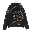 CHROME HEARTS(クロムハーツ) サイズ:L STENCIL HOODIE ステンシル 総柄プリント プルオーバーパーカー フーディー ブラック/マルチカラー【中古】【程度B】【カラーブラック】【取扱店舗BRING京都河原町店】