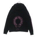CHROME HEARTS(クロムハーツ) サイズ:XL WWW.CHROMEHEARTS.COM HOODIE オンライン限定ホースシューバックプリントプルオーバーパーカー ブラック/ピンク【中古】【程度A】【カラーブラック】【取扱店舗BRING京都河原町店】