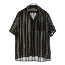 SAINT LAURENT PARIS(サンローランパリ) サイズ:37 スターストライプレーヨン半袖シャツ ブラック/ホワイト 507592 Y821U【中古】【程度B】【カラーブラック】【取扱店舗BRING仙台店】