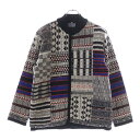 KENZO(ケンゾー) サイズ:2 幾何学模様 リブ編み キルティング 7ボタン ニットカーディガン マルチカラー【中古】【程度B】【カラーマルチカラー】【オンライン限定商品】