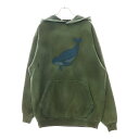 BALENCIAGA(バレンシアガ) サイズ:XS ダメージ加工 フロントプリント プルオーバースウェットパーカー グリーン 562490 TDV54【中古】【程度B】【カラーグリーン】【オンライン限定商品】