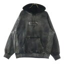 SUPREME(シュプリーム) サイズ:L 24SS ×MM6 Maison Margiela Foil Box Logo Hooded Sweatshirt エムエムシックスメゾンマルジェラ ボックスロゴ スウェット プルオーバーパーカー ブラック【中古】【程度B】【カラーブラック】【オンライン限定商品】