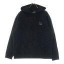 RAF SIMONS(ラフシモンズ) サイズ:M ×FRED PERRY PRINTED HOODED SWEAT フレッドペリー プリンテッドフーデッドスウェット プルオーバーフーディー パーカー ブラック SM7067【中古】【程度B】【カラーブラック】【オンライン限定商品】